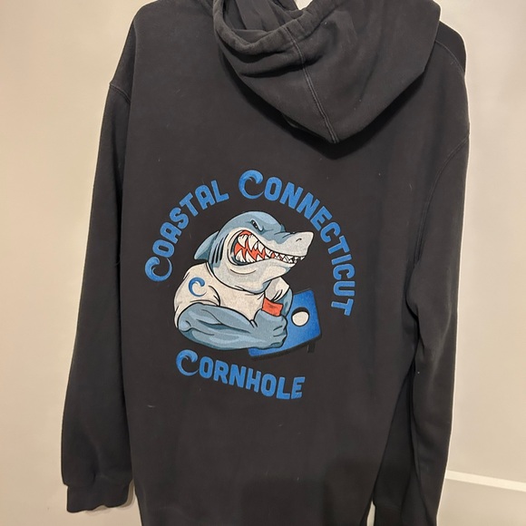 District Charcoal Hoodie with Blue Graphic - Picture 4 of 7